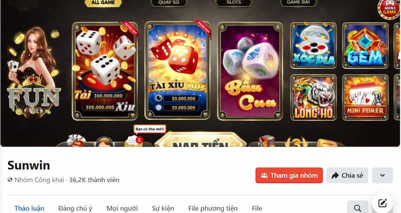 Tham gia cộng đồng Sun Win
